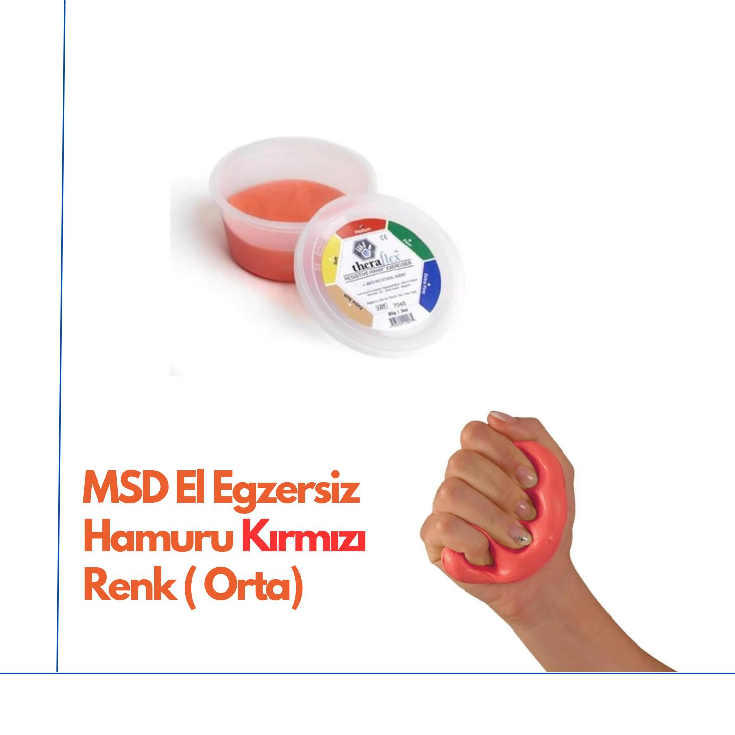 MSD El Egzersiz Hamuru Kırmızı Renk ( Orta)