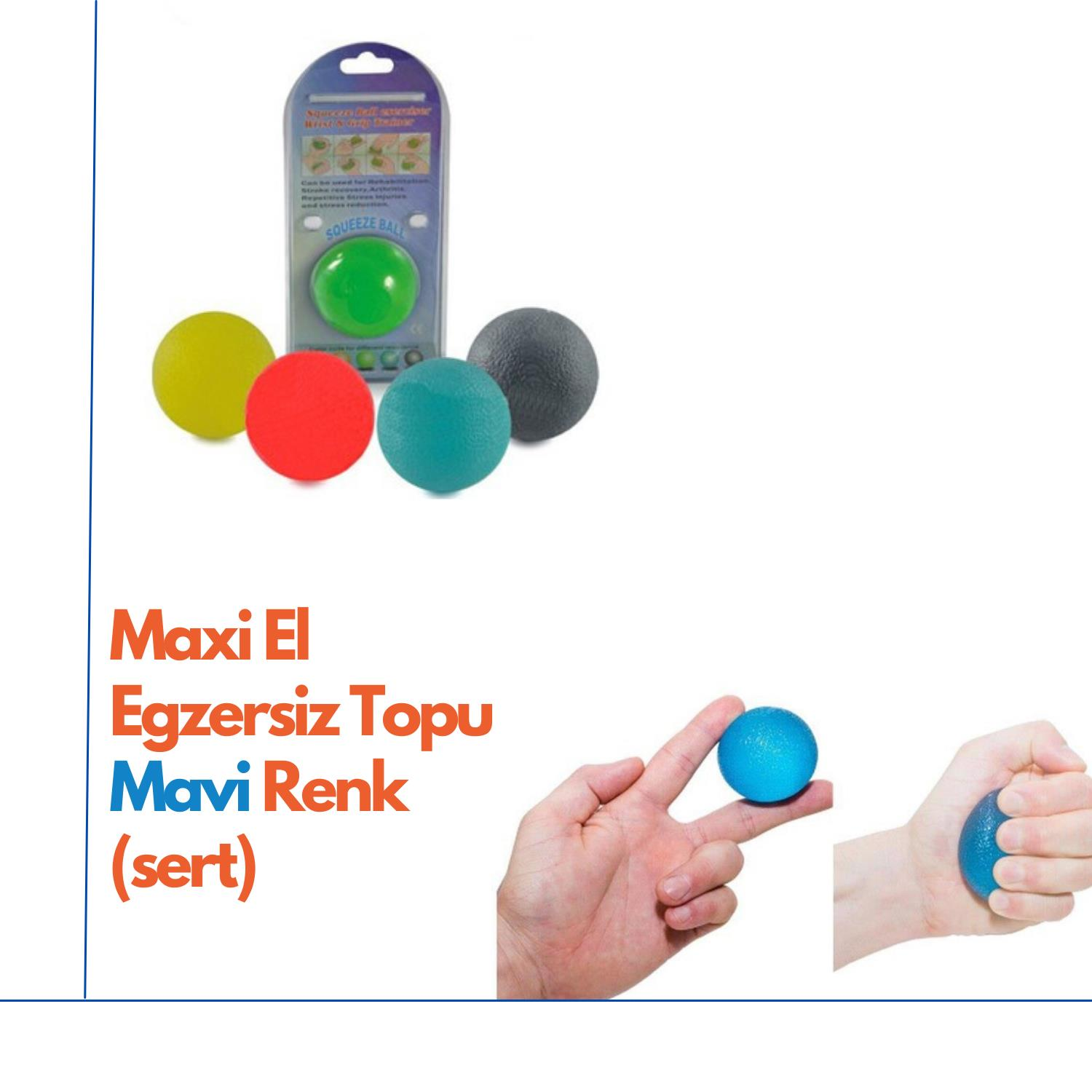 Maxi El Egzersiz Topu Mavi Renk (sert)