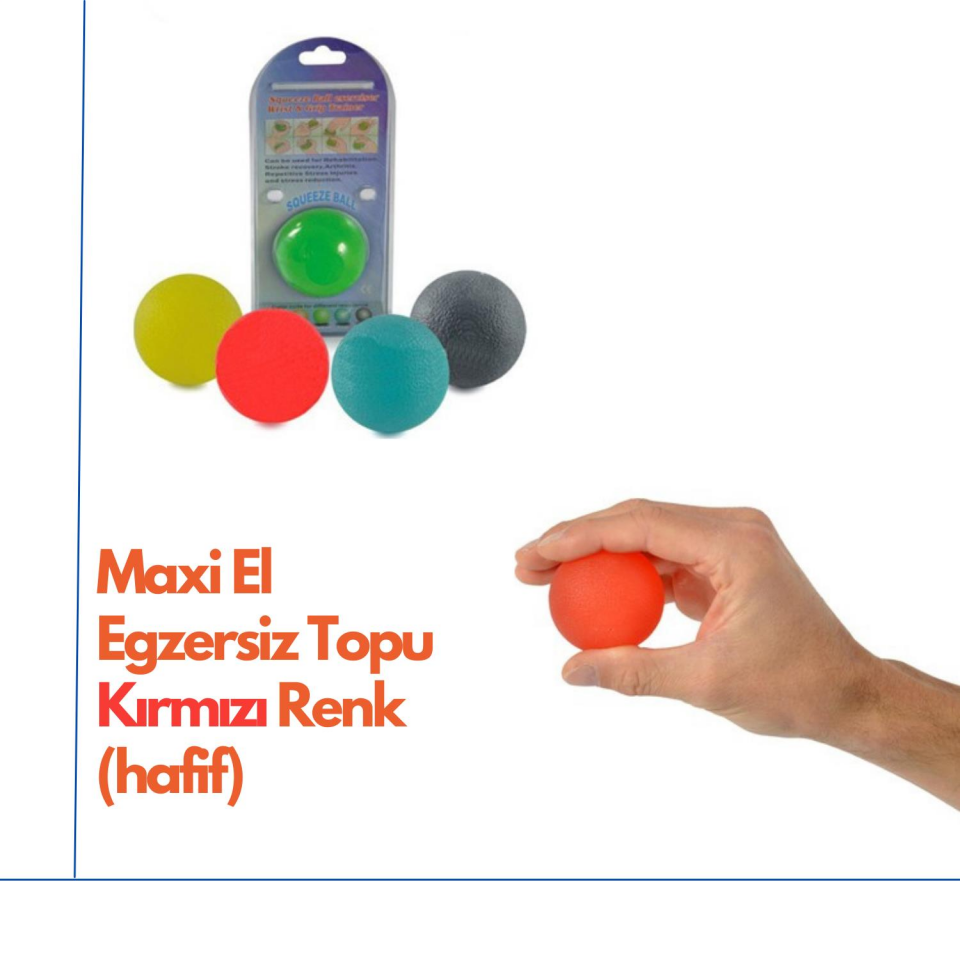 Maxi El Egzersiz Topu Kırmızı Renk (hafif)