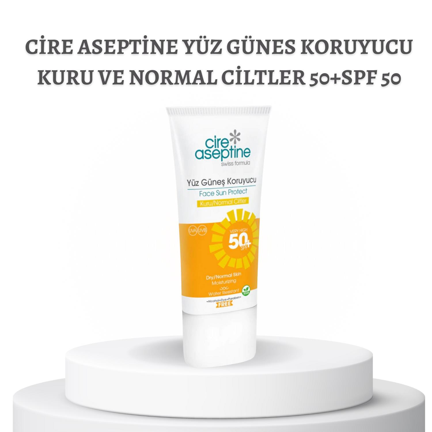 Cire Aseptine Yüz Günes Koruyucu Kuru ve Normal Ciltler 50+SPF 50
